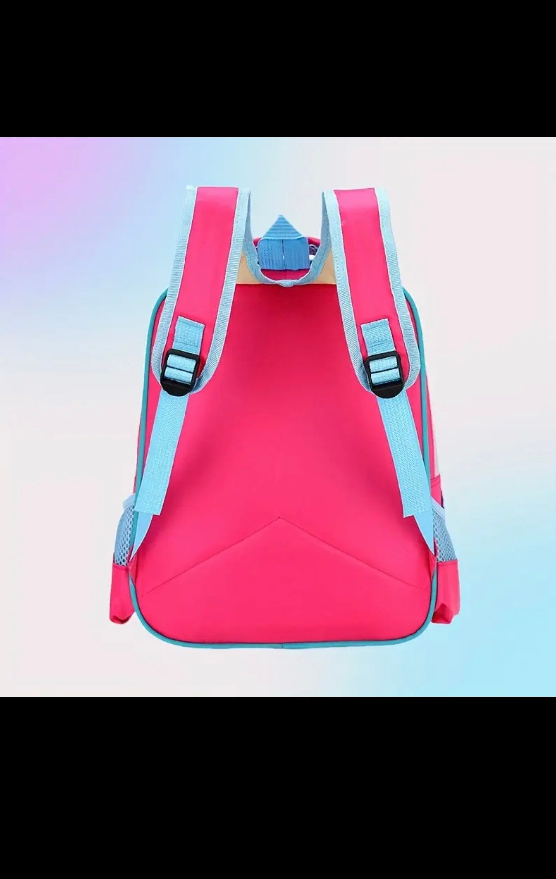 Sophia Pink Backpack - Cartoon and Floral Princess Design, Adjustable Shoulder Straps, Lightweight Polyester