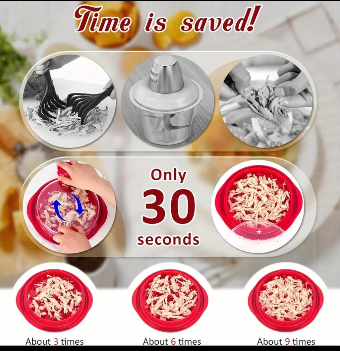 Kitchen chicken shredding tool, Visible meat shredder, Chicken chopper with transparent lid and cleaning brush Non-slip strip Suitable for beef and chicken