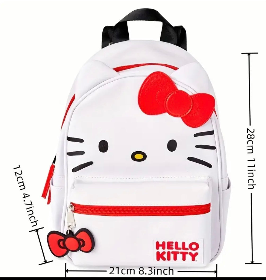 For Hello Kitty Backpack by Sanrio - Roomy Zippered Section - Adjustable Straps for School, Travel, And Everyday Use