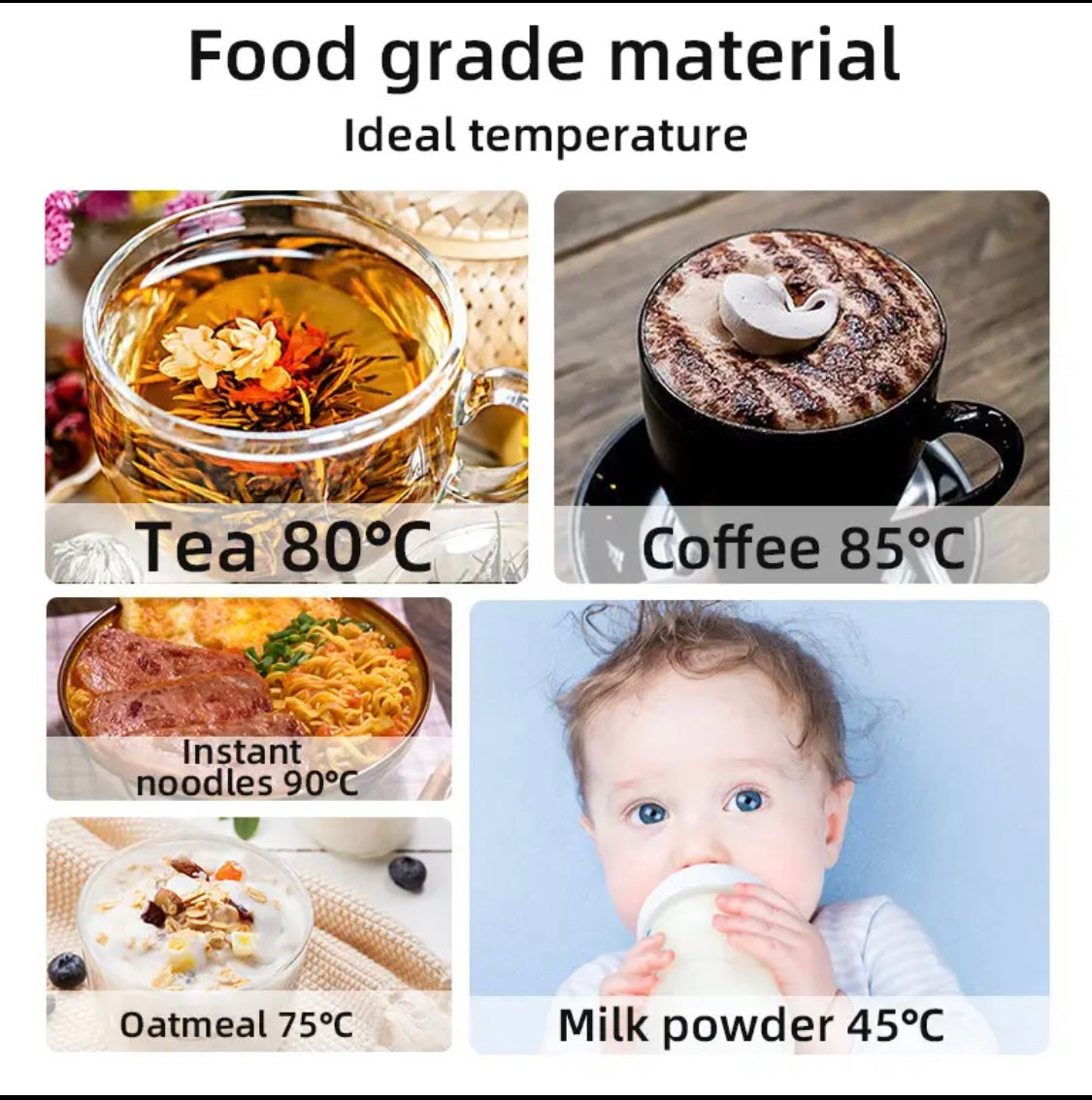 Thermal stainless steel tumbl12 V/24 V, 13.5 fl oz stainless steel heating mug, smart temperature control travel mug, electric kettle for coffee, tea,