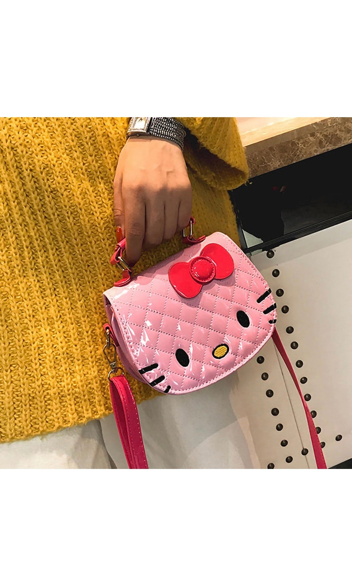 Cute Cat Bag | Kawaii Cross Bag for Girls and Women | Adorable Kitten Wallet Bag, PINK