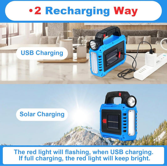 Camping lantern essential accessories for solar light gears, LED flashlight for power outages, rechargeable tent lights for emergencies,