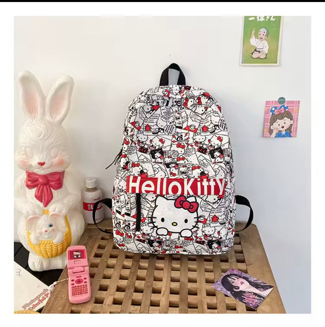 Fashion Sanrio Hello Kitty Backpack, Fashion Cartoon Design, Large Capacity Multifunctional School Backpack, Kawaii Backpack