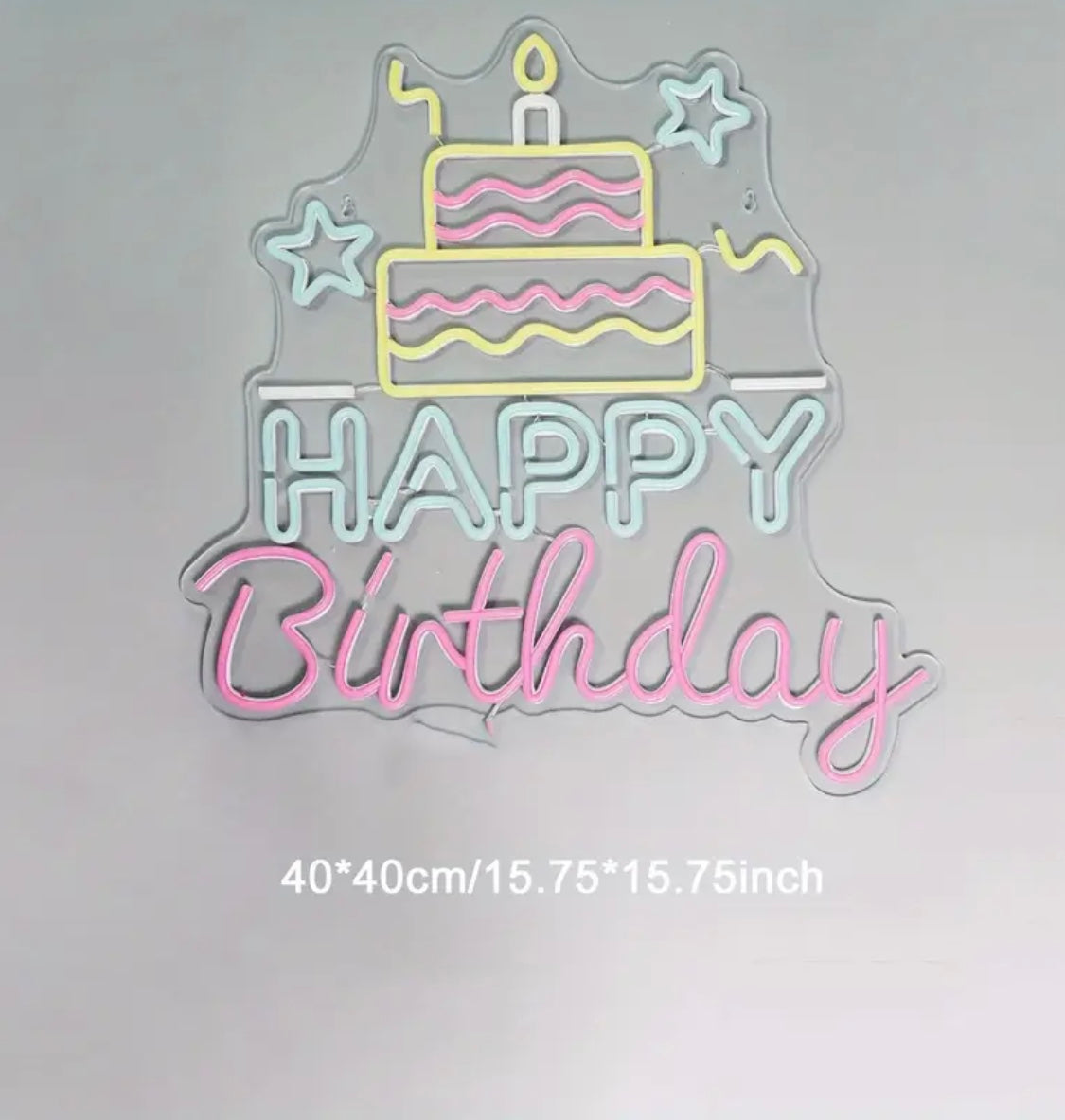 Happy Birthday Neon Sign for Birthday Parties, Colorful Happy Birthday Light Sign, LED Neon Sign with Dimmable Switch for Decoration of