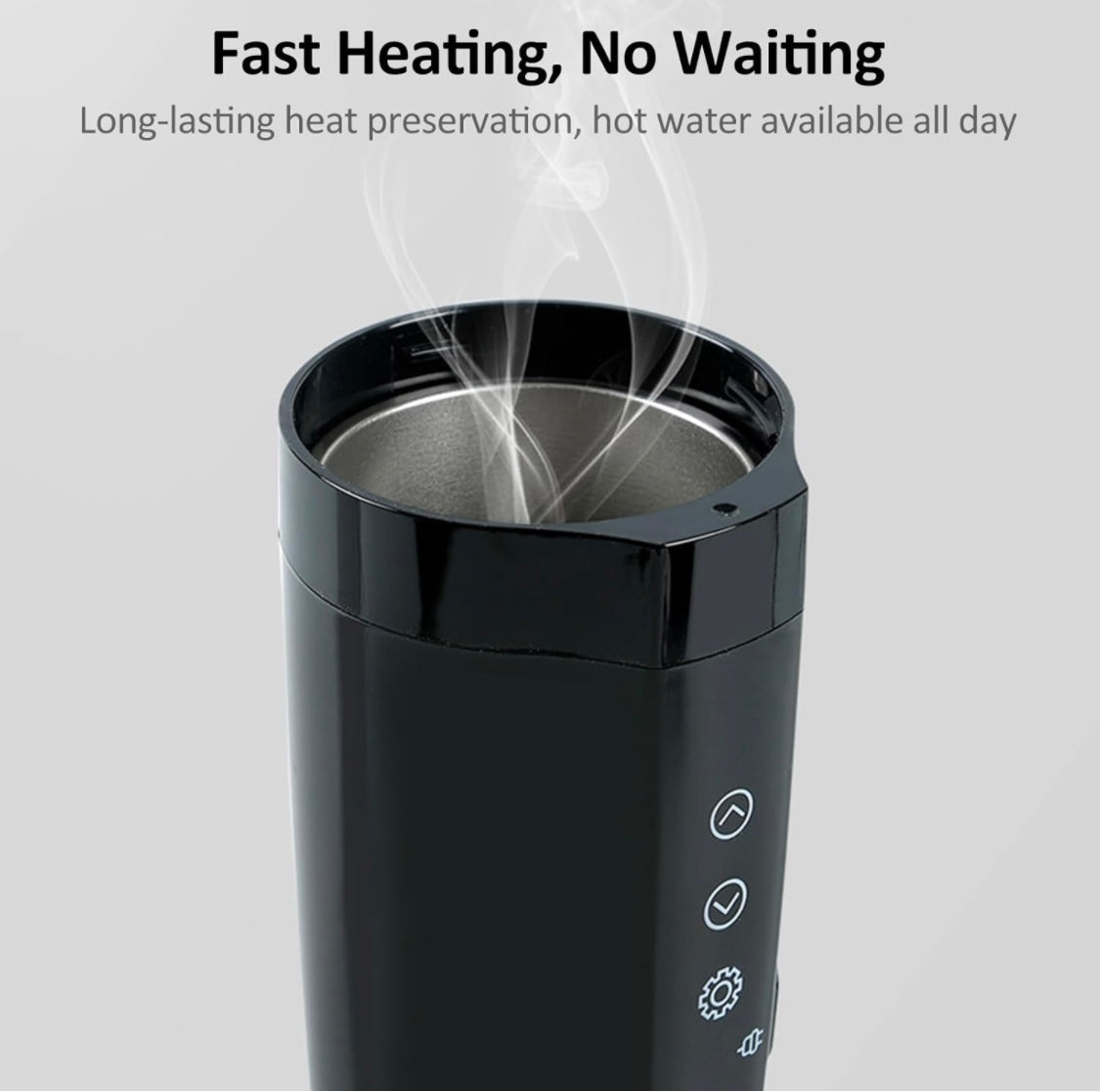 Thermal stainless steel tumbl12 V/24 V, 13.5 fl oz stainless steel heating mug, smart temperature control travel mug, electric kettle for coffee, tea,