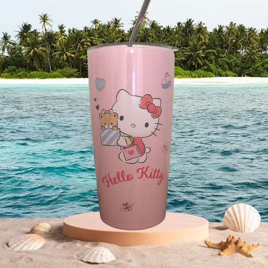 Everyday Delights Sanrio Cinnamoroll Glass with Lid and Straw, 20.3 fl oz,