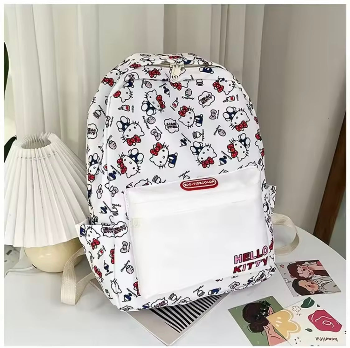 Fashion Hello Kitty Backpack Fashion Cartoon Design Large Capacity Multifunctional School Backpack