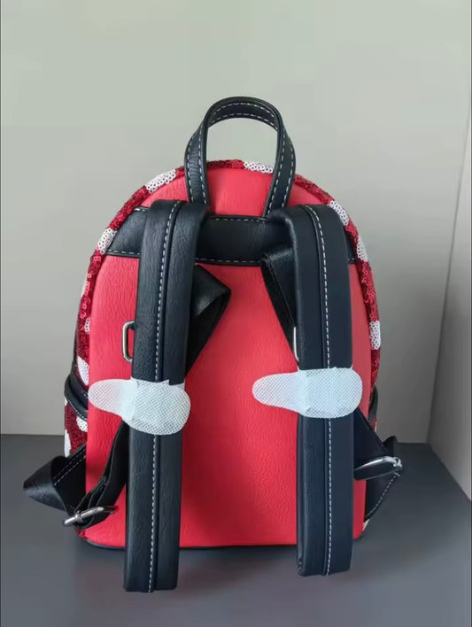 2026 New cute red Minnie backpack, cute cartoon backpack, glitter backpack, travel bag, gift for girl