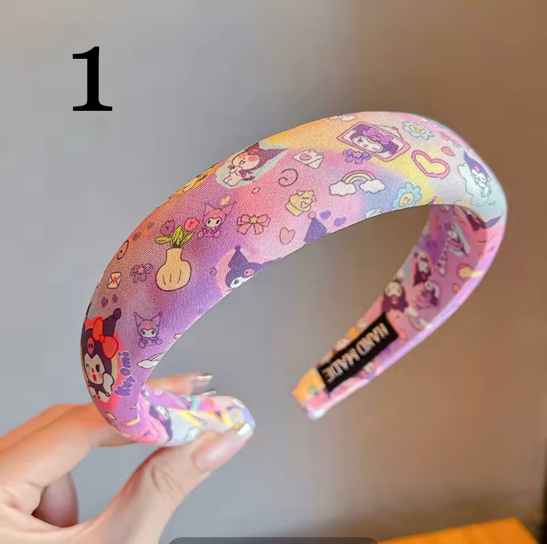 Sanliou Cute Kuromi Headbands for Girls, Non-Slip Headbands for Girls, Bangs, Puzzle Artifact for Gift