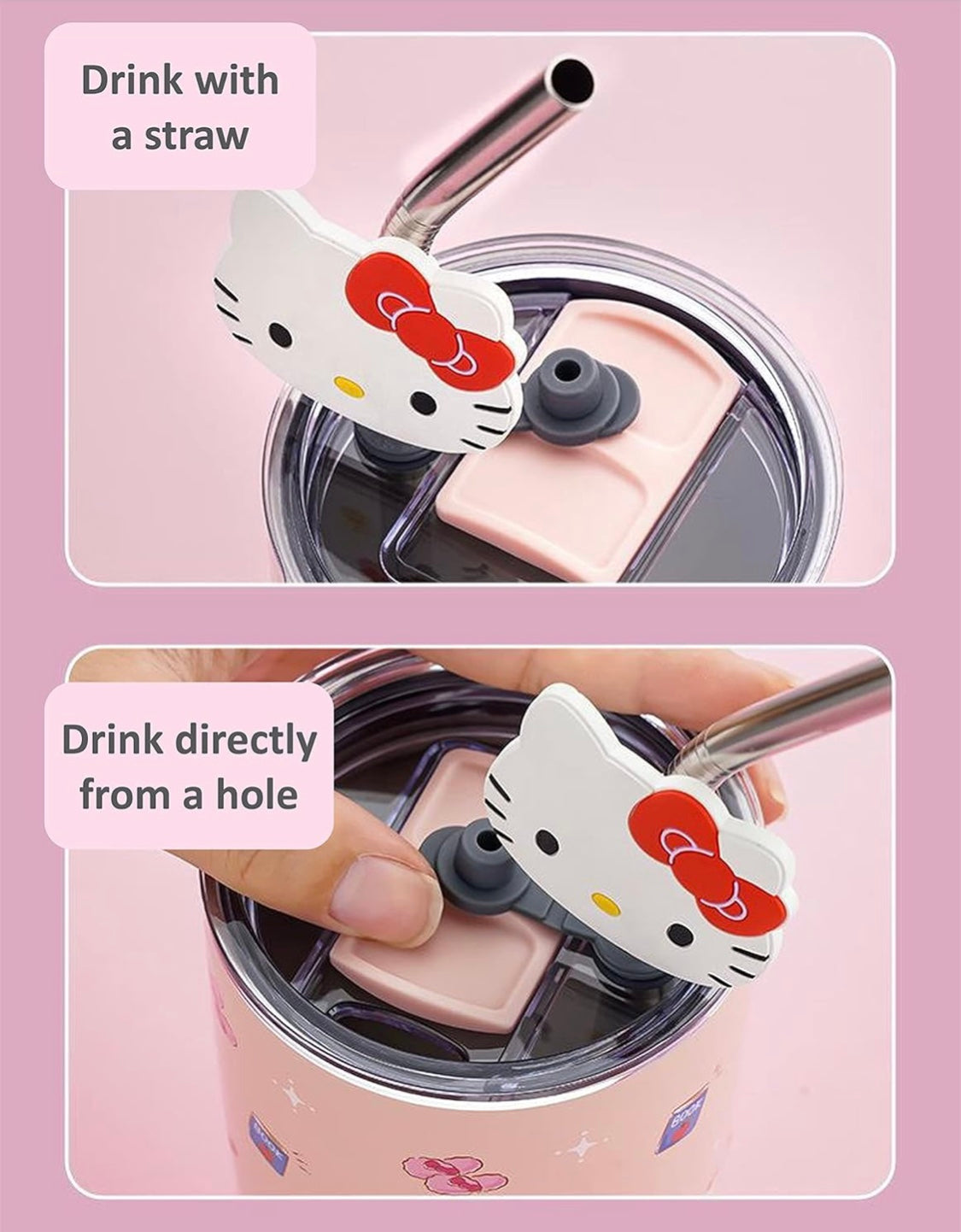 Everyday Delights Sanrio Cinnamoroll Glass with Lid and Straw, 20.3 fl oz,
