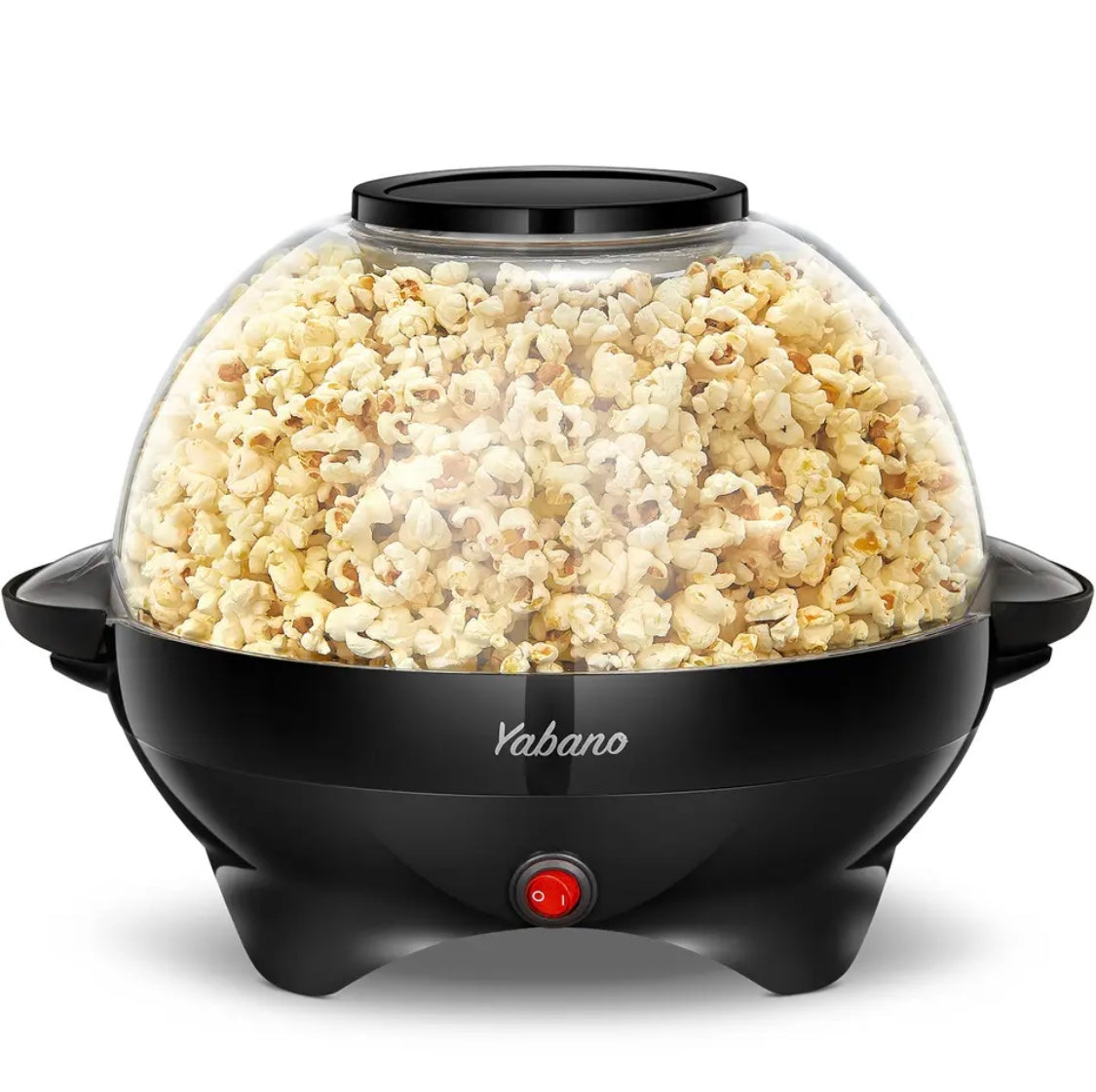 Yabano 6 Quart Popcorn Maker Machine RH-906 Nonstick Plate Automatic Stirring (BLACK)( RED)π