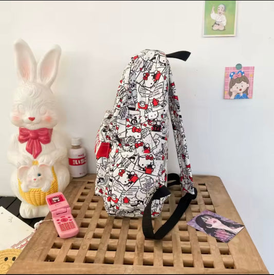 Fashion Sanrio Hello Kitty Backpack, Fashion Cartoon Design, Large Capacity Multifunctional School Backpack, Kawaii Backpack