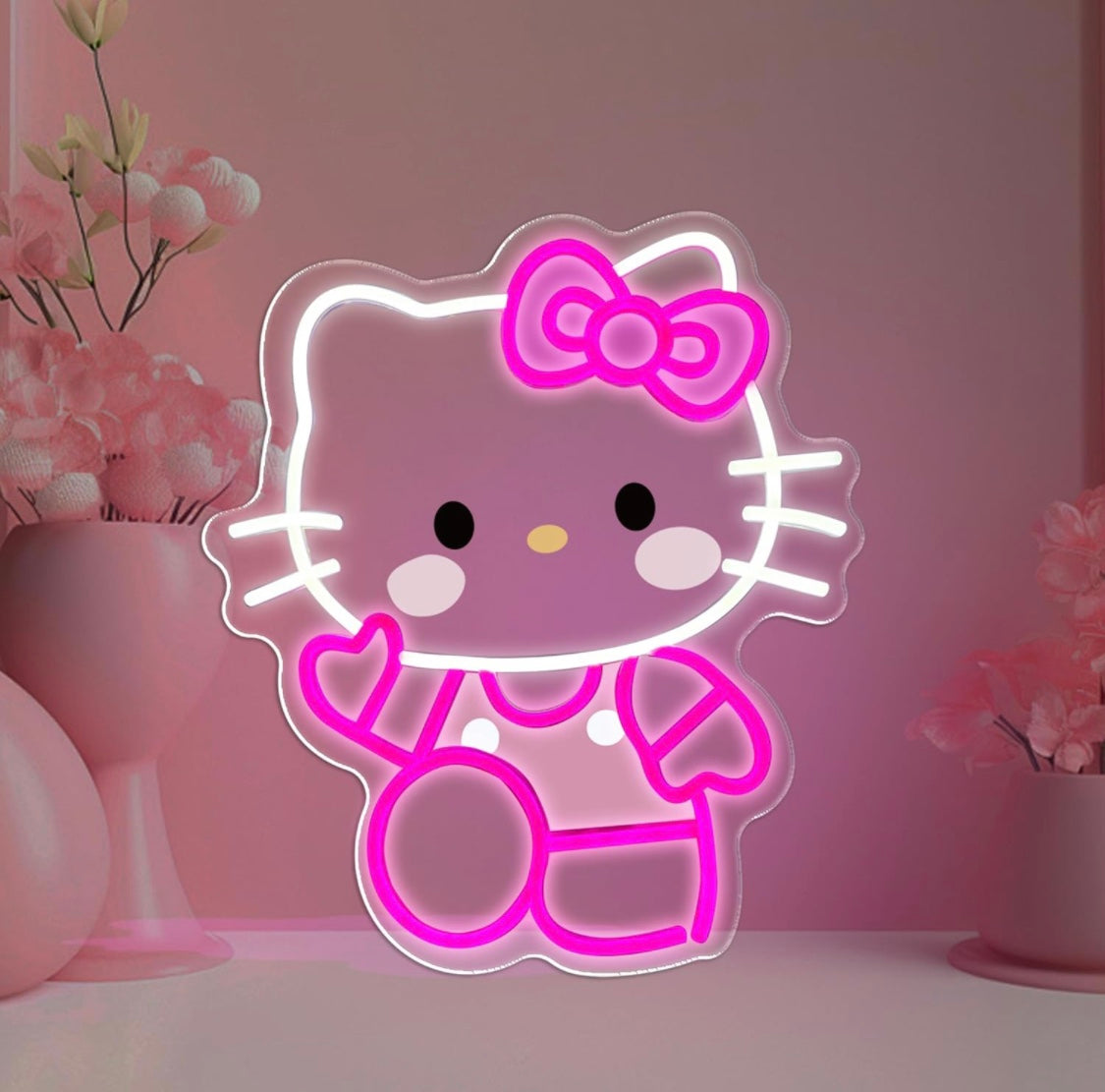 neon sign Hello Kitty for bedroom, living room, Hello Kitty lamp, room decoration, neon lights for anime, cat, neon lights, girls' room, playroom,