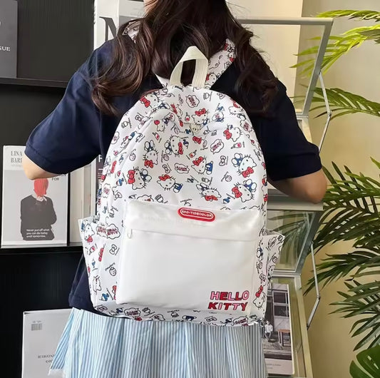 Fashion Hello Kitty Backpack Fashion Cartoon Design Large Capacity Multifunctional School Backpack