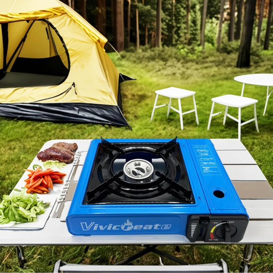 Vivicreate 7000 BTU Portable Stove, Camping Stove, Butane Stove, Outdoor Stove, Korean Style BBQ Stove