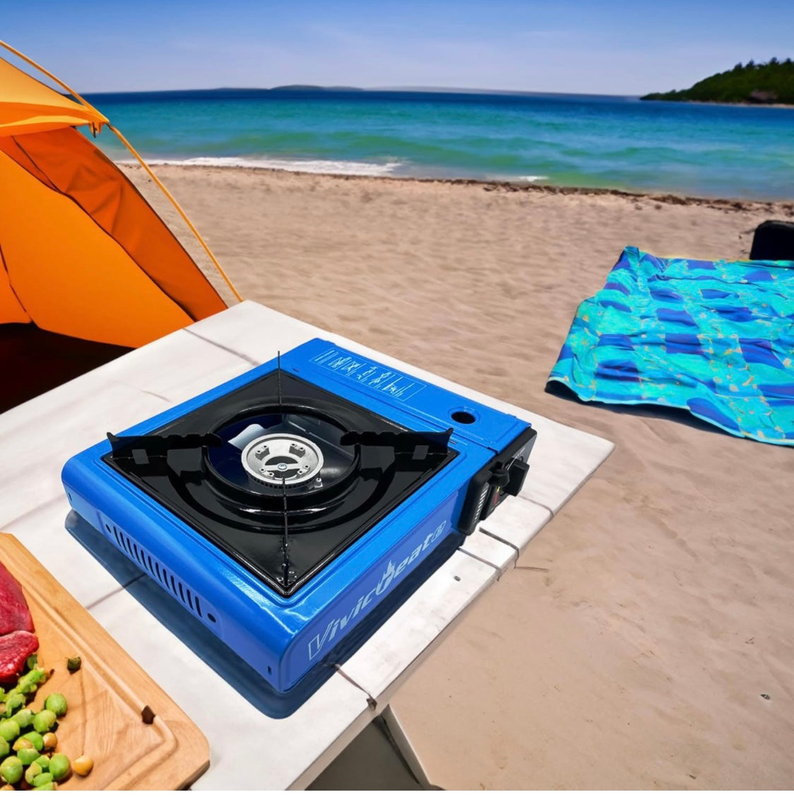 Vivicreate 7000 BTU Portable Stove, Camping Stove, Butane Stove, Outdoor Stove, Korean Style BBQ Stove