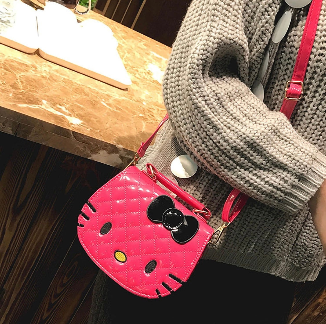 Cute Cat Bag | Kawaii Cross Bag for Girls and Women | Adorable Kitten Wallet Bag, PINK