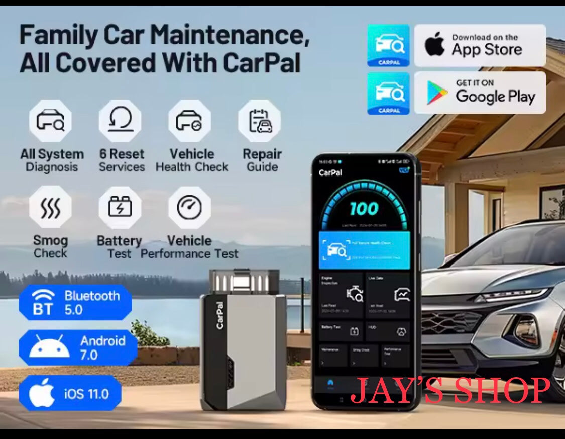 TOPDON Carpal OBD2 Bluetooth scanner - Car scanner, diagnostic tool for all systems for iOS and Android, vehicle status monitoring, 6 maintenance serv