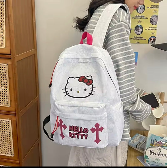 Fashion Hello Kitty Backpack Fashion Cartoon Design Large Capacity Multifunctional School Backpack