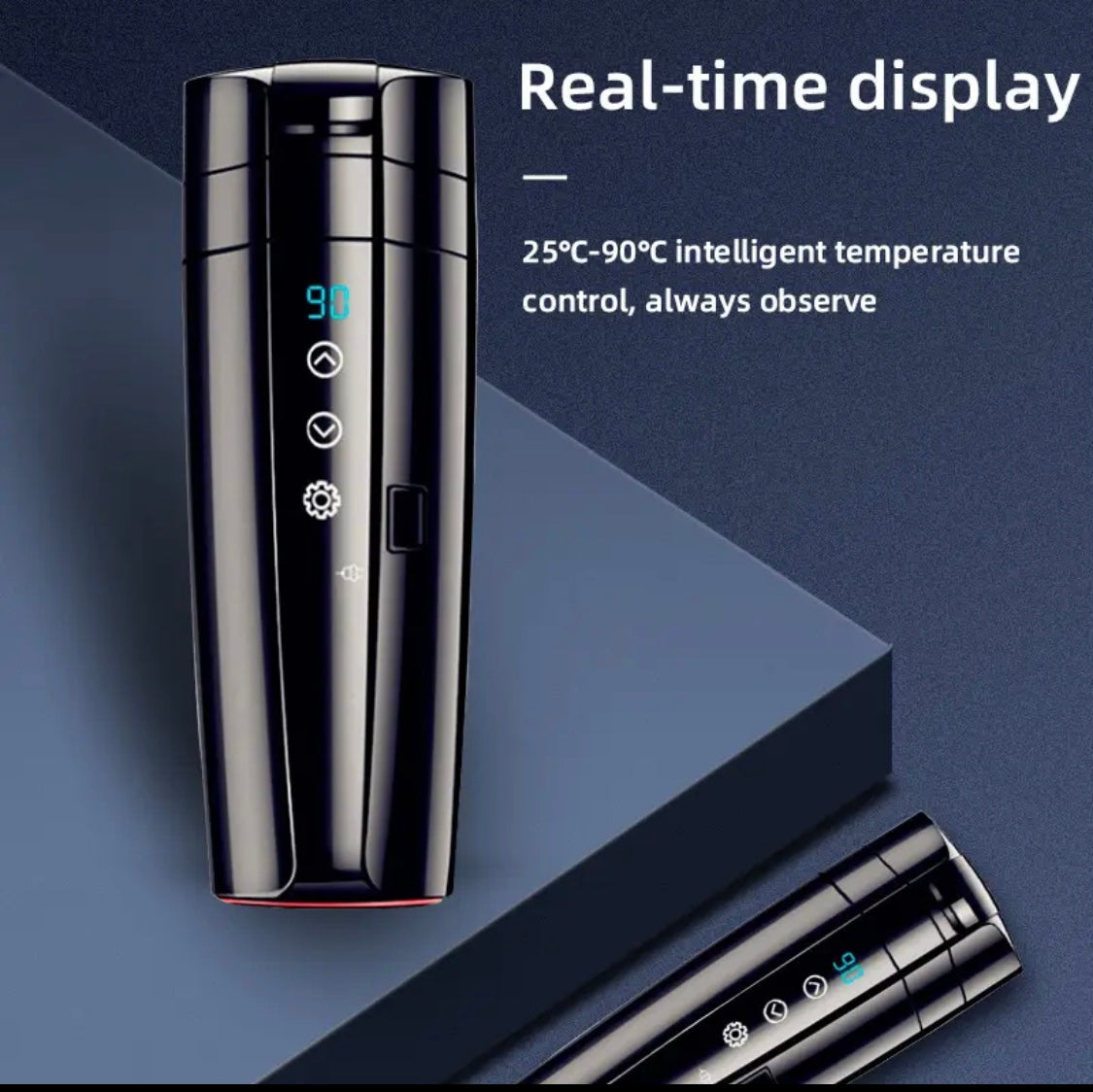 Thermal stainless steel tumbl12 V/24 V, 13.5 fl oz stainless steel heating mug, smart temperature control travel mug, electric kettle for coffee, tea,