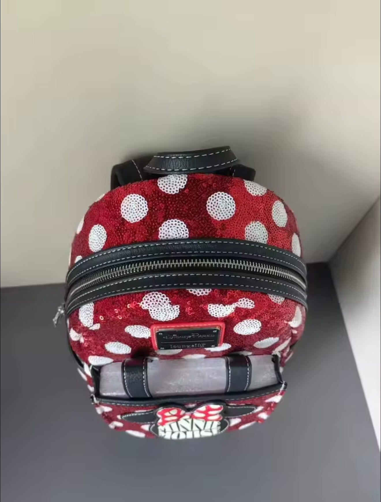 2026 New cute red Minnie backpack, cute cartoon backpack, glitter backpack, travel bag, gift for girl