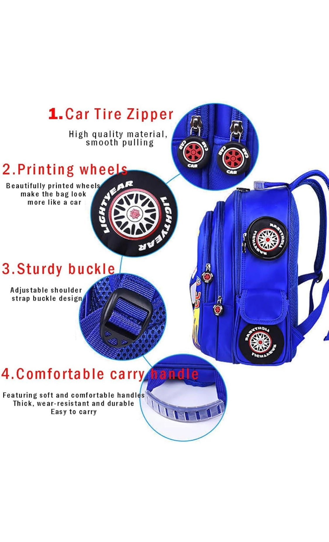 Waterproof backpack for children, truck, car, cartoon, comic, kindergarten, pre-primary school children, backpack for children, Blue, Cute