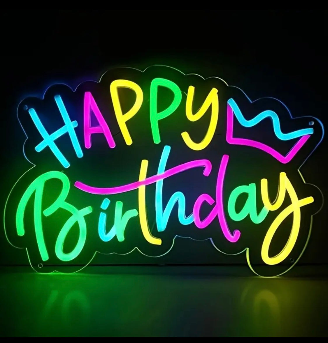 Happy Birthday Neon Sign for Birthday Parties, Colorful Happy Birthday Light Sign, LED Neon Sign with Adjustable Switch for Wall Decoration