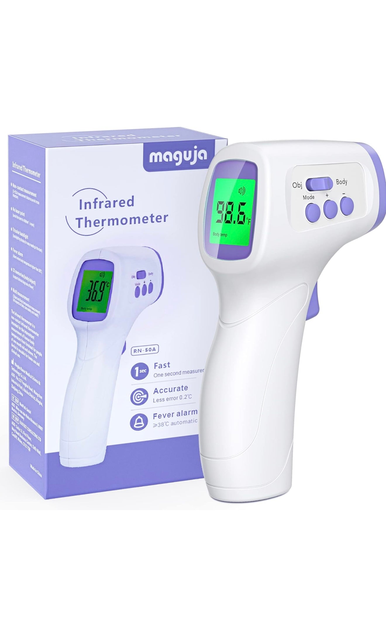 •BUY 1 GET 1 FOR FREE• Thermometer for Adults and Kids Forehead Thermometer for Kids Digital Touchless Thermometer Infrared Forehead Thermometer with 3 in 1 LCD Display Fever Alarm and Memory Function