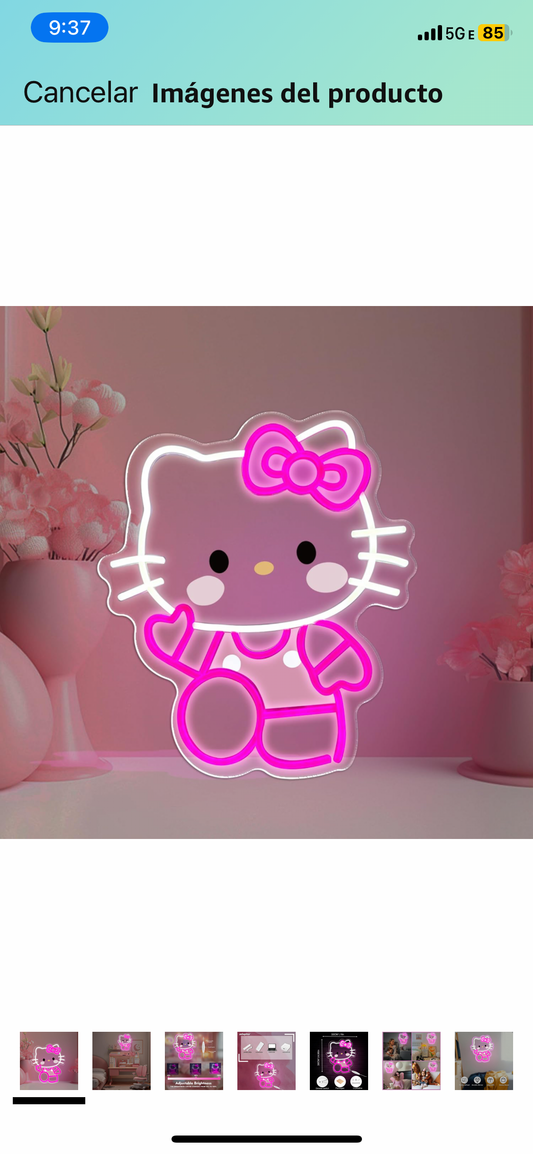neon sign Hello Kitty for bedroom, living room, Hello Kitty lamp, room decoration, neon lights for anime, cat, neon lights, girls' room, playroom,