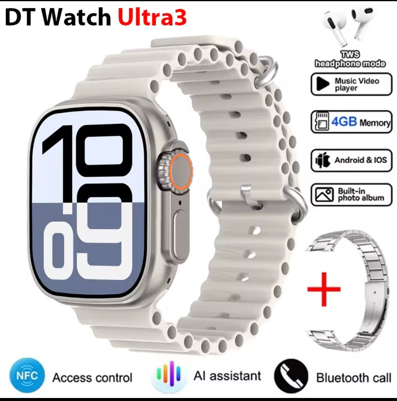 2025 new original watches DT Ultra 3 Pro smart watch men Google map NFC GPS Tracker HD BT call IP68 waterproof Smartwatch Unisex