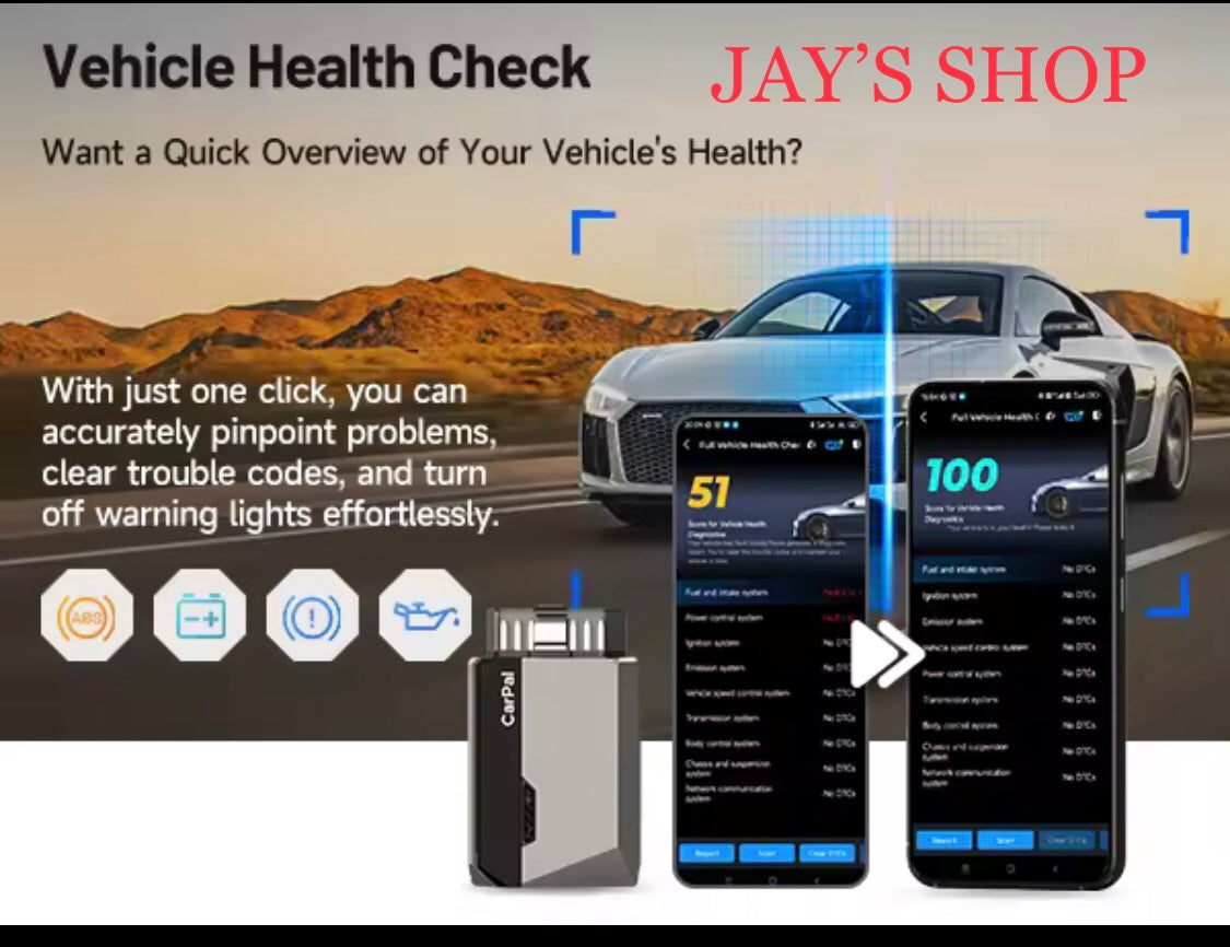 TOPDON Carpal OBD2 Bluetooth scanner - Car scanner, diagnostic tool for all systems for iOS and Android, vehicle status monitoring, 6 maintenance serv