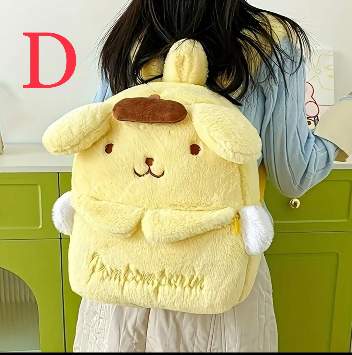Kuromi & Cinnamoroll plush backpack, soft and cute cartoon design, beautiful backpack for school, travel and daily use