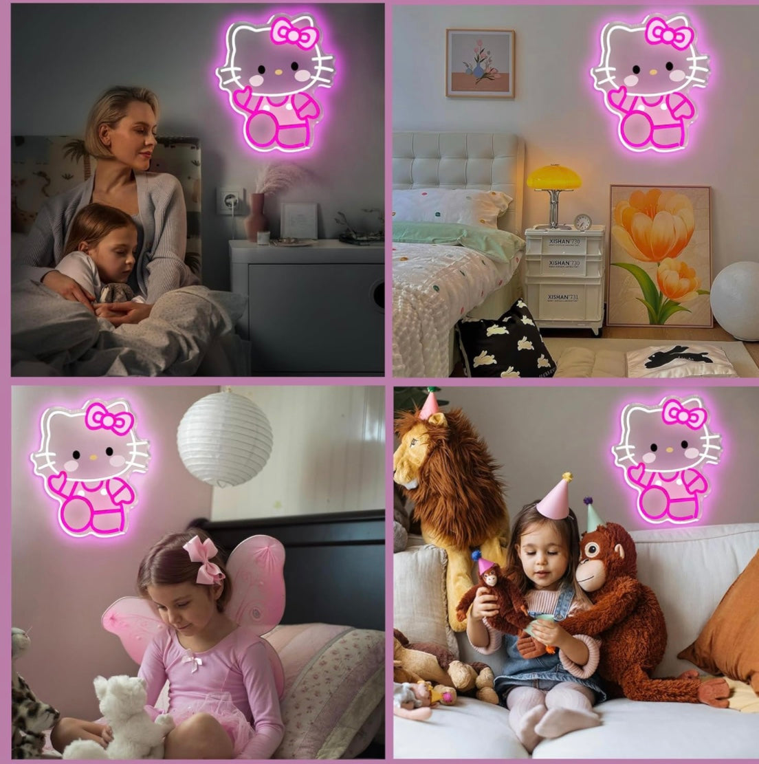 neon sign Hello Kitty for bedroom, living room, Hello Kitty lamp, room decoration, neon lights for anime, cat, neon lights, girls' room, playroom,