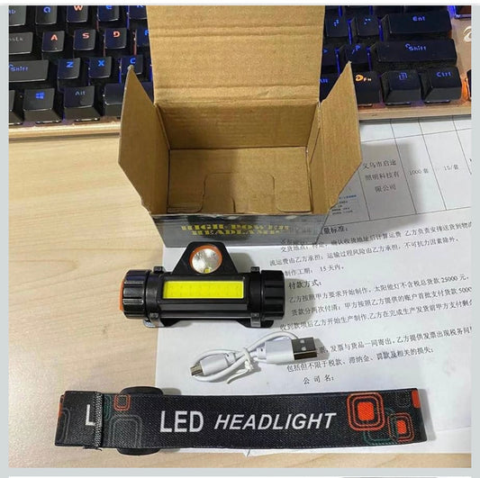 Camping Headlamp 2-in-1 high-Output LED Flashlight Rechargeable,Lightweight Hands-Free Headlamp Rainproof Magnetic Adjustable Headwear Headlight