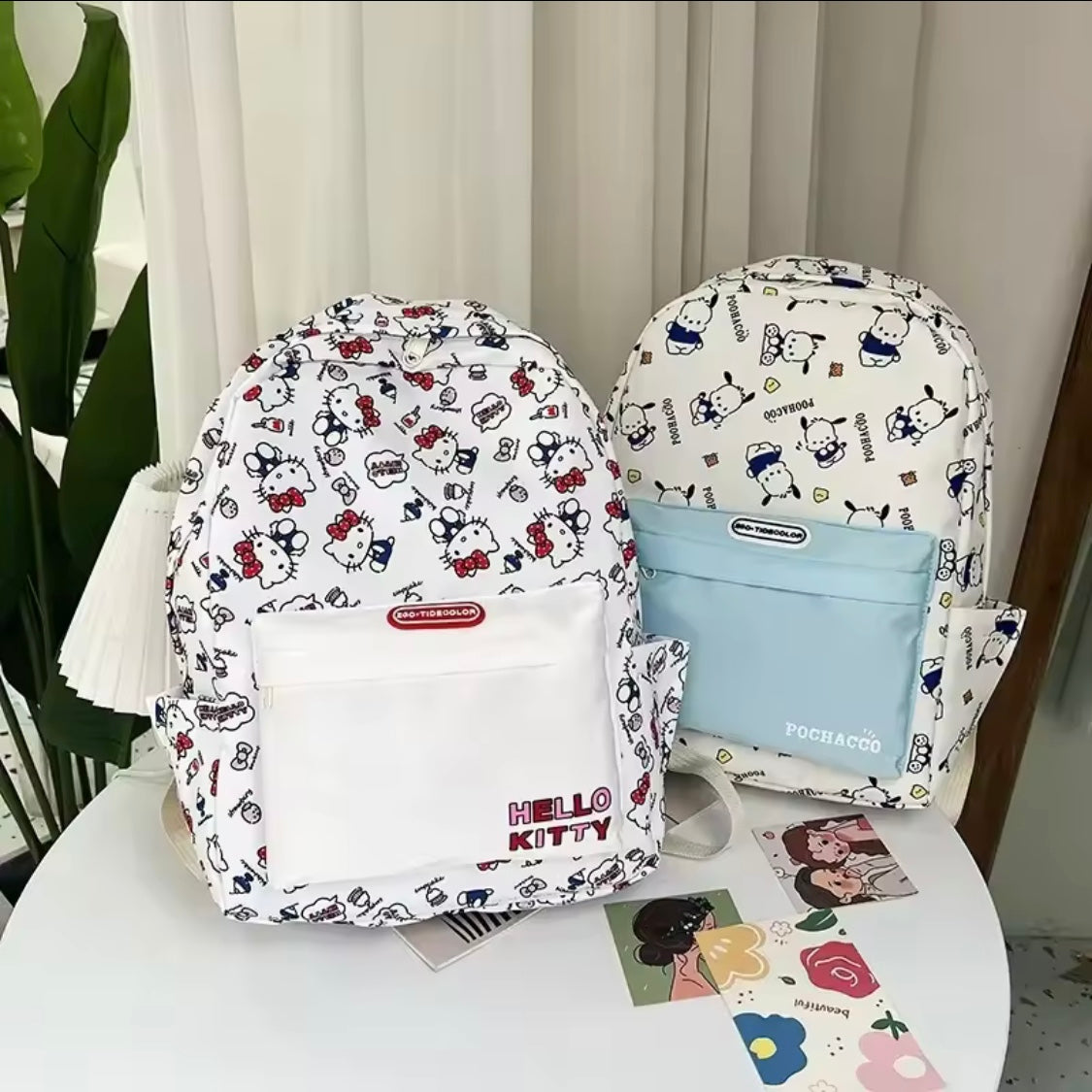 Fashion Hello Kitty Backpack Fashion Cartoon Design Large Capacity Multifunctional School Backpack