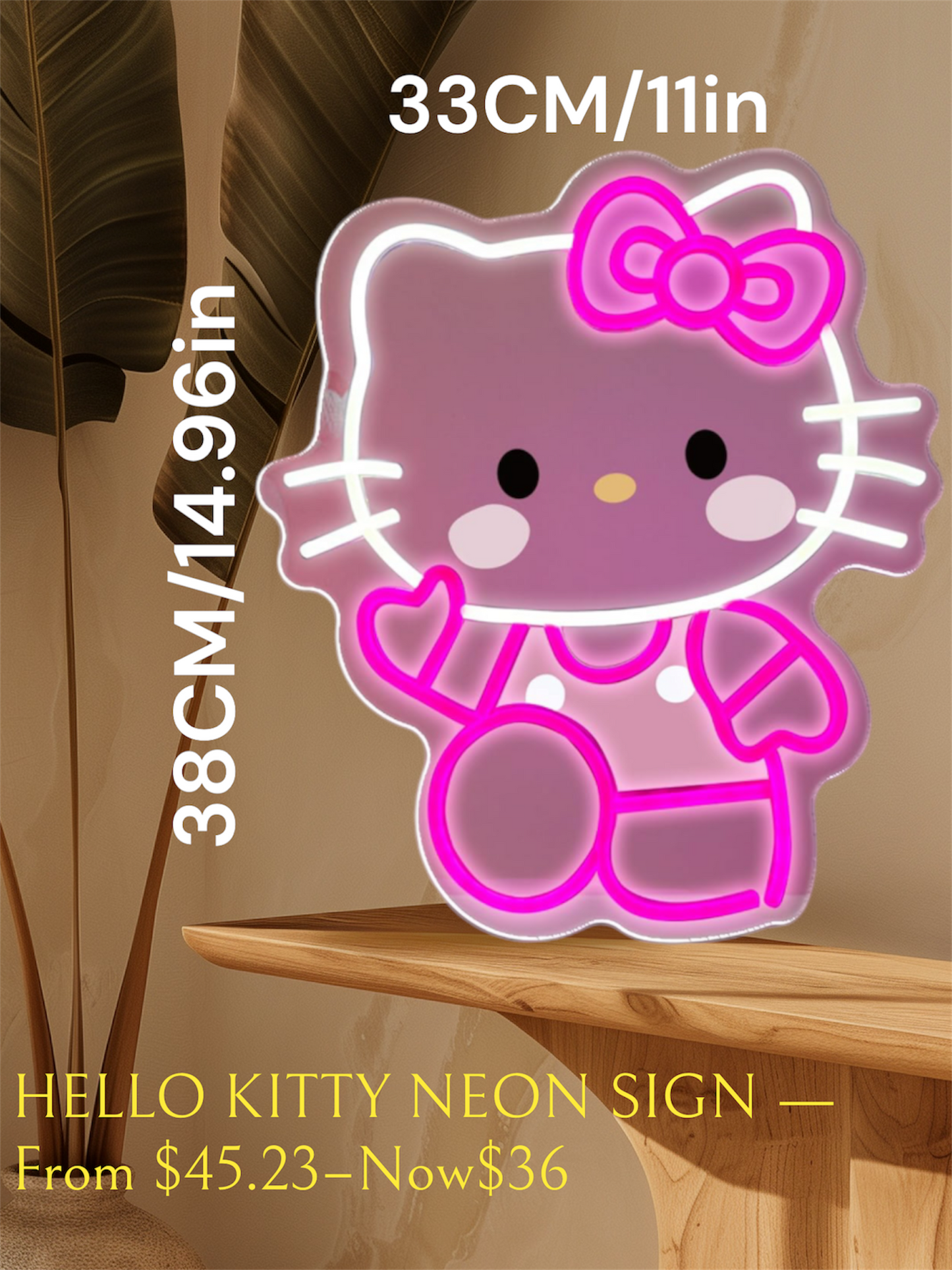 neon sign Hello Kitty for bedroom, living room, Hello Kitty lamp, room decoration, neon lights for anime, cat, neon lights, girls' room, playroom,