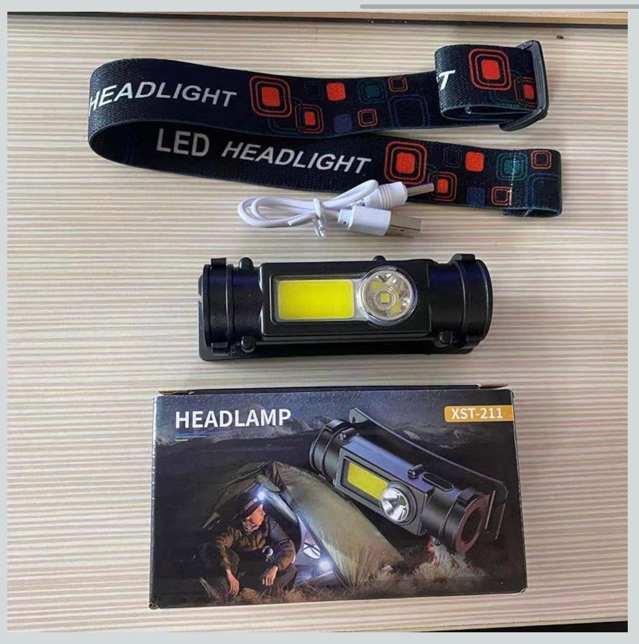 Camping Headlamp 2-in-1 high-Output LED Flashlight Rechargeable,Lightweight Hands-Free Headlamp Rainproof Magnetic Adjustable Headwear Headlight
