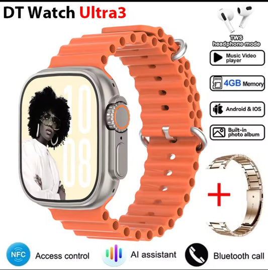 2025 new original watches DT Ultra 3 Pro smart watch men Google map NFC GPS Tracker HD BT call IP68 waterproof Smartwatch Unisex