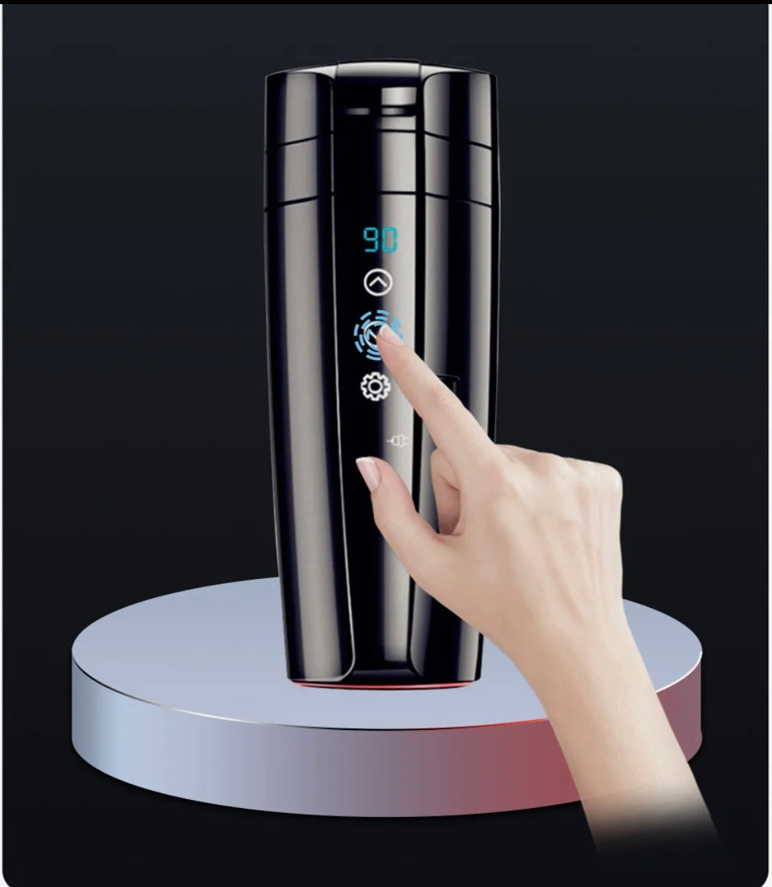 Thermal stainless steel tumbl12 V/24 V, 13.5 fl oz stainless steel heating mug, smart temperature control travel mug, electric kettle for coffee, tea,
