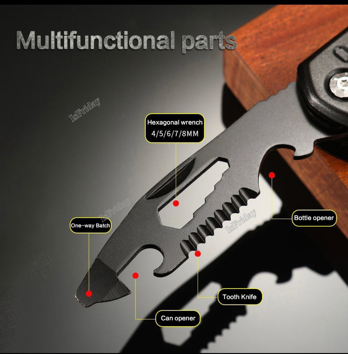 16 in 1— BLACK COLOR  —-Multi Function Wrench Hammer