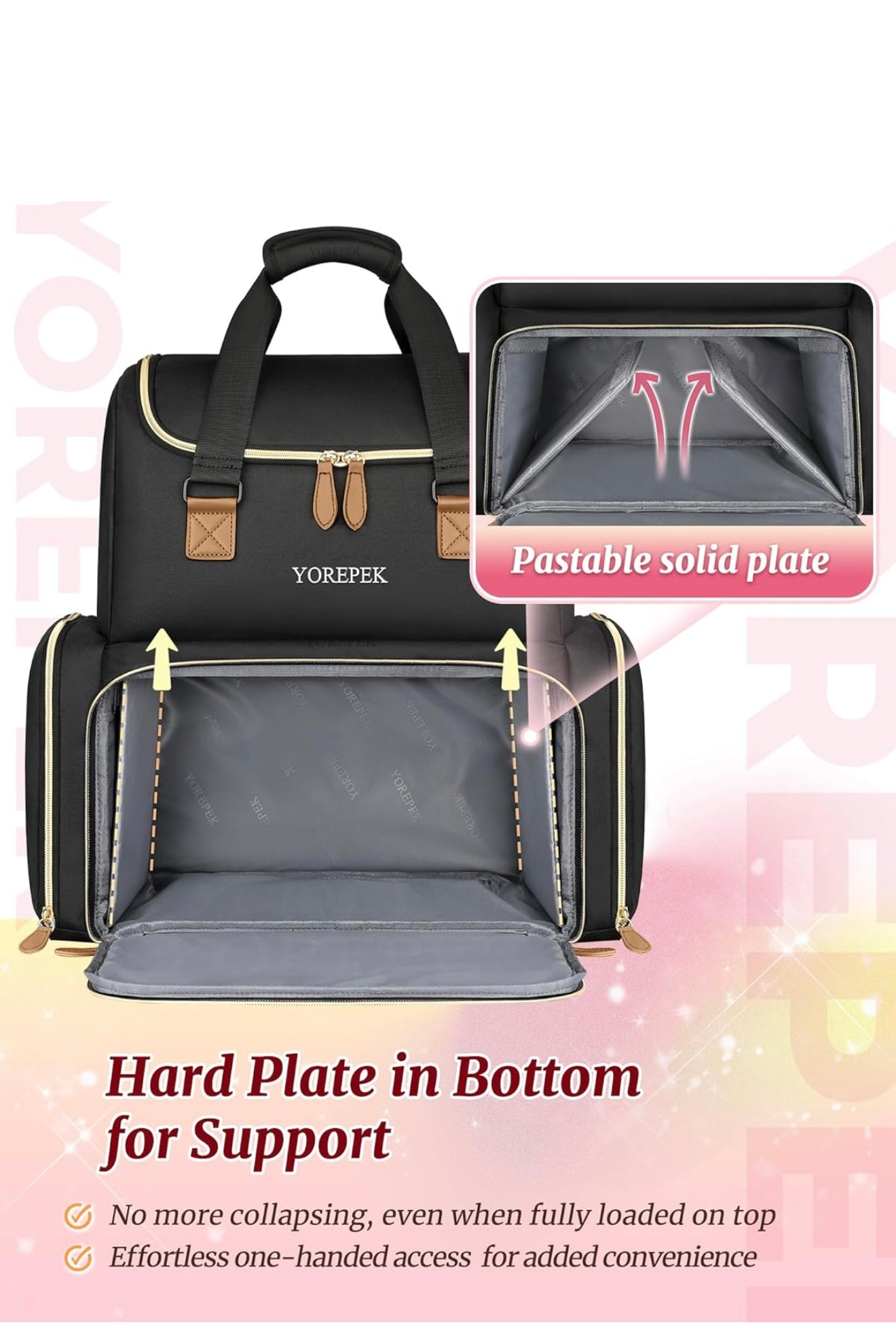 YOREPEK Extra Large Nail Polish Organizer Case Backpack Holds 96 to 100+ Bottles(15ml/0.5 fl.oz) UV Nail Lamp,Nail Organizers and Storage with 2 Removable Pouches Fits Nail Stuff,Gift for Manicurist